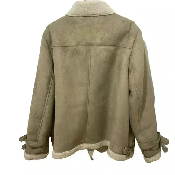 Fabulous Furs Faux Suede Asymmetrical Moto Jacket 3X - Picture 2 of 4
